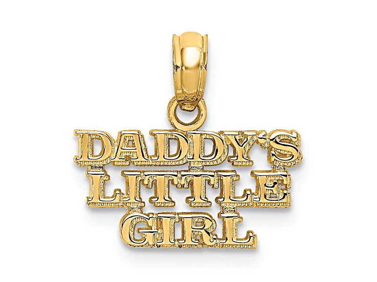 14k Yellow Gold Textured DADDYS LITTLE GIRL Charm