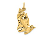 14k Yellow Gold Praying Hands Pendant
