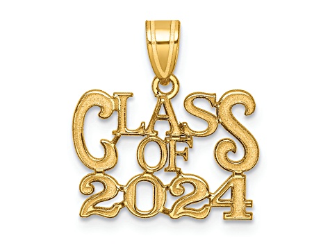 14K Yellow Gold Polished CLASS OF 2024 Graduation Charm