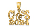 14K Yellow Gold Polished CLASS OF 2024 Graduation Charm