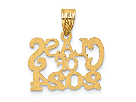 14K Yellow Gold Polished CLASS OF 2024 Graduation Charm