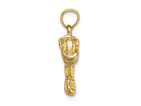 14k Yellow Gold 3D Textured Firefighter Boot Pendant