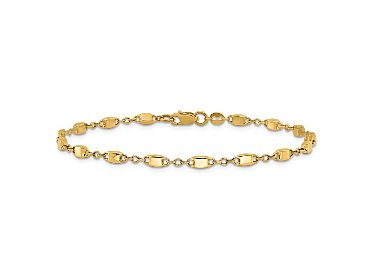 14K Yellow Gold Polished Fancy Link Bracelet - 188ZCA | JTV