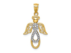 14k Two-tone Gold Infinity Angel Pendant