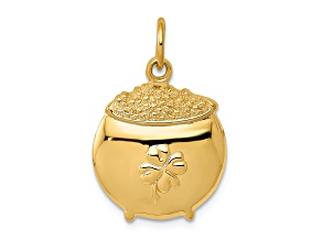 14K Yellow Gold Pot of Gold Charm