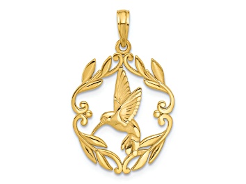 Picture of 14k Yellow Gold Polished Fancy Hummingbird Charm