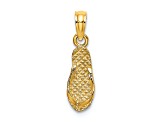 14k Yellow Gold 3D Textured Captiva Flip-Flop pendant