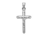 Rhodium Over 14K White Gold Crucifix Pendant