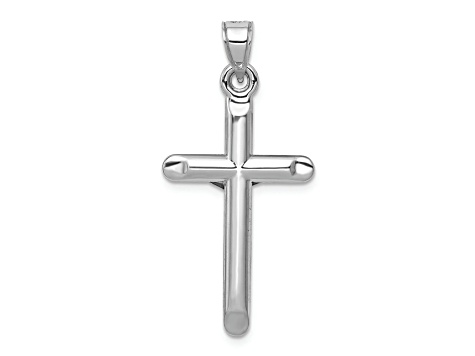 Rhodium Over 14K White Gold Crucifix Pendant