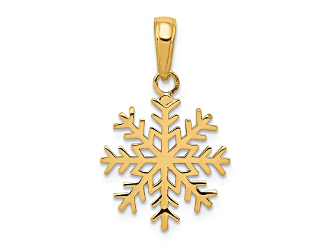 14K Yellow Gold Snowflake Pendant