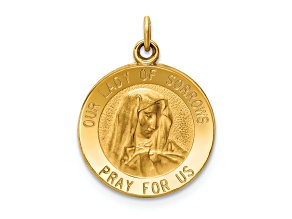 14k Yellow Gold Satin Our Lady of Sorrows Medal Charm