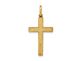 14k Yellow Gold Laser Designed Cross Charm