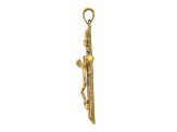 14K Yellow Gold Textured Crucifix Charm