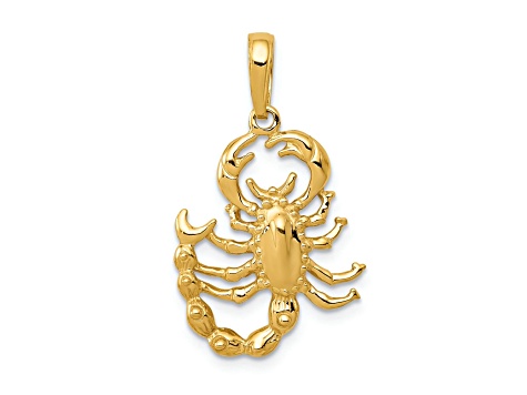 Pendentif Scorpion En Or 14k Tri-tone - Avec Zirconium, Mouvement, Neuf Sans Emballage