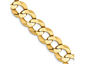 14k Yellow Gold 9.4mm Flat Cuban Chain
