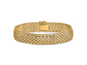 14k Yellow Gold Polished 12.3mm Fancy Link Bracelet
