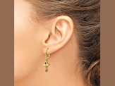 14k Yellow Gold Diamond-Cut Cross Dangle Earrings