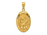 14K Yellow Gold Saint Christopher Medal Pendant