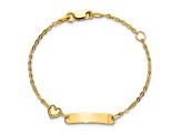 14K Yellow Gold Polished ID with Heart Childrens Bracelet