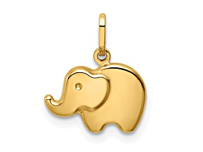 14K Yellow Gold Polished Elephant Charm
