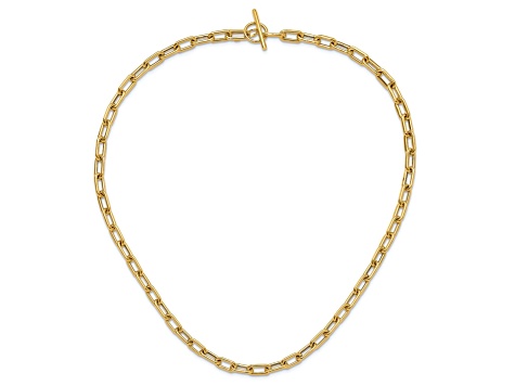 14K Yellow Gold Polished Fancy Toggle Link Necklace