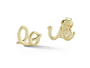Bellissima Gold 14K Yellow Gold Love Stud Earrings