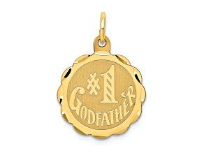 14K Yellow Gold Number 1 GODFATHER Charm