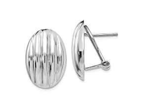 Rhodium Over 14K White Gold Polished Fancy Stud Earrings