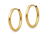14K Yellow Gold Polished Endless Hoop 3 Pair Earring Set