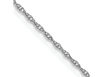 Rhodium Over 14k White Gold 0.6mm Solid Cable 13 Inch Chain