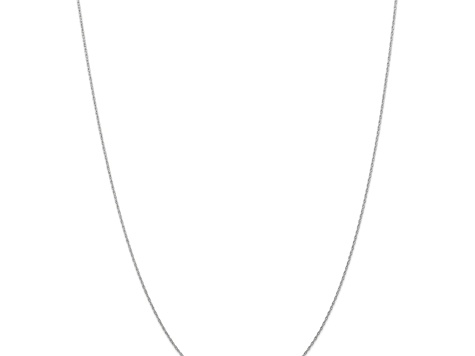 Rhodium Over 14k White Gold 0.6mm Solid Cable 13 Inch Chain