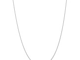 Rhodium Over 14k White Gold 0.6mm Solid Cable 13 Inch Chain