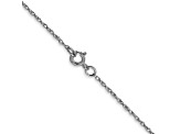 Rhodium Over 14k White Gold 0.6mm Solid Cable 13 Inch Chain