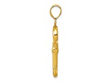 14k Yellow Gold 3D Polished Key Pendant