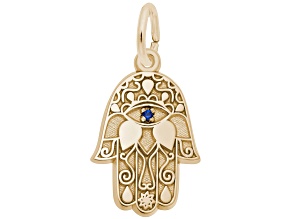 14K Yellow Gold Hamsa Charm