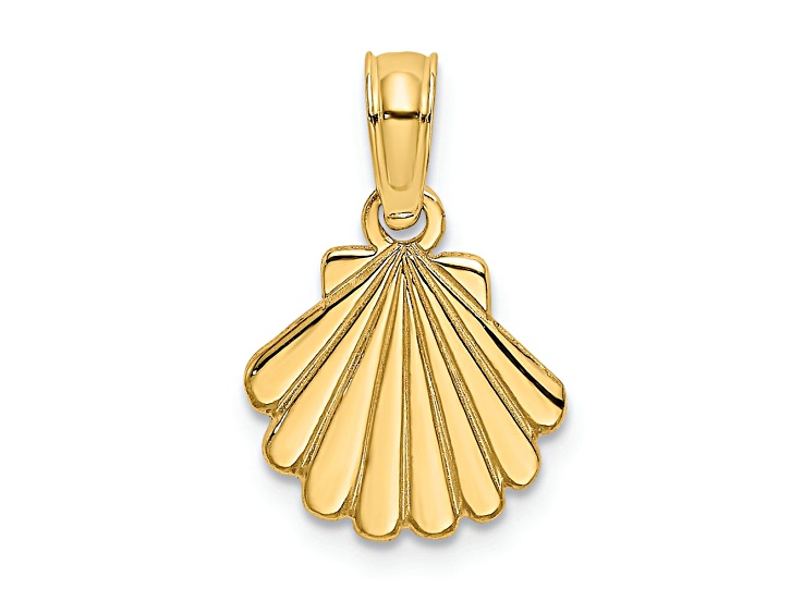 10K Yellow Gold Polished Scallop Shell Charm - 18G5LA | JTV