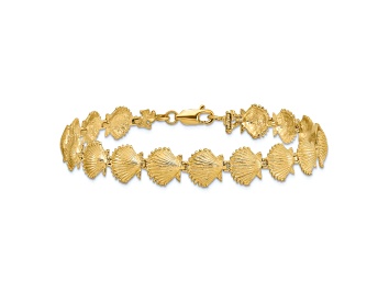 Picture of 14k Yellow Gold Textured Scallop Shell Bracelet