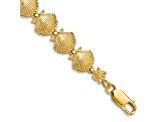 14k Yellow Gold Textured Scallop Shell Bracelet