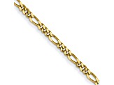 10k Yellow Gold 1.25mm Solid Flat Figaro Pendant 20 Inch Chain