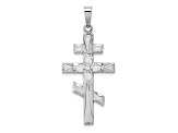 Rhodium Over 14K White Gold Eastern Orthodox Cross Pendant