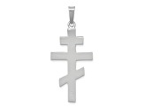 Rhodium Over 14K White Gold Eastern Orthodox Cross Pendant