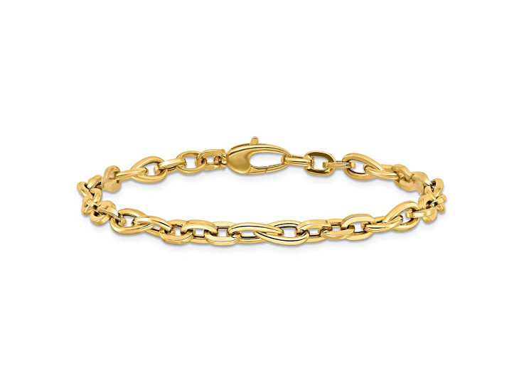 14k Yellow Gold 5.22mm Polished Fancy Link Bracelet