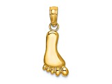 14K Yellow Gold Polished Foot Charm