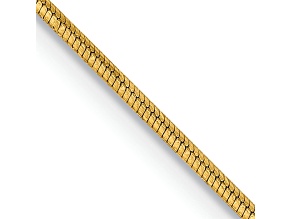 14k Yellow Gold 0.8mm Solid Diamond-Cut Octagonal Snake 16 Inch Chain