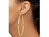 14k Yellow Gold 3 3/16" Polished Tube Hoop Earrings