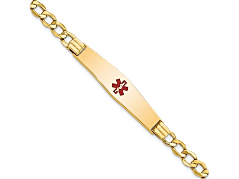 14k Yellow Gold Semi-Solid Medical Soft Diamond Shape Red