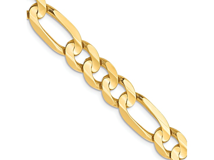 10k Yellow Gold 6.75mm Concave Figaro Link Bracelet