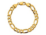 14K Yellow Gold 8.75mm Flat Figaro Chain Bracelet