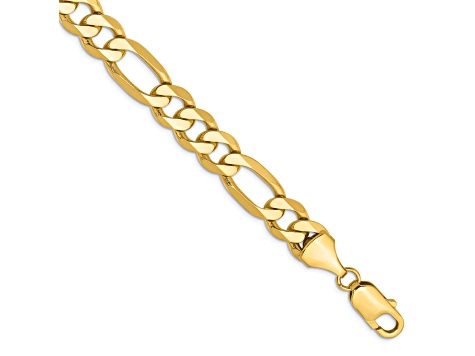 14K Yellow Gold 8.75mm Flat Figaro Chain Bracelet