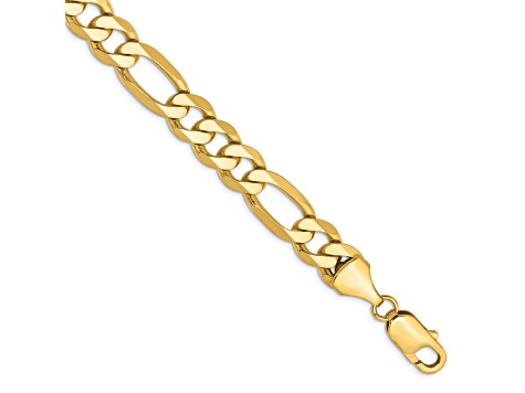 14K Yellow Gold 8.75mm Flat Figaro Chain Bracelet